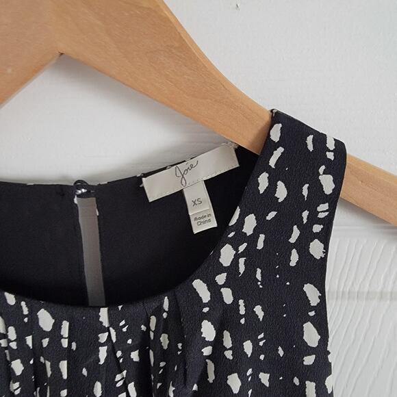 Joie Everla Sleeveless Polka Dot Printed Silk Dress in Caviar Porcelain Size XS - Picture 5 of 6